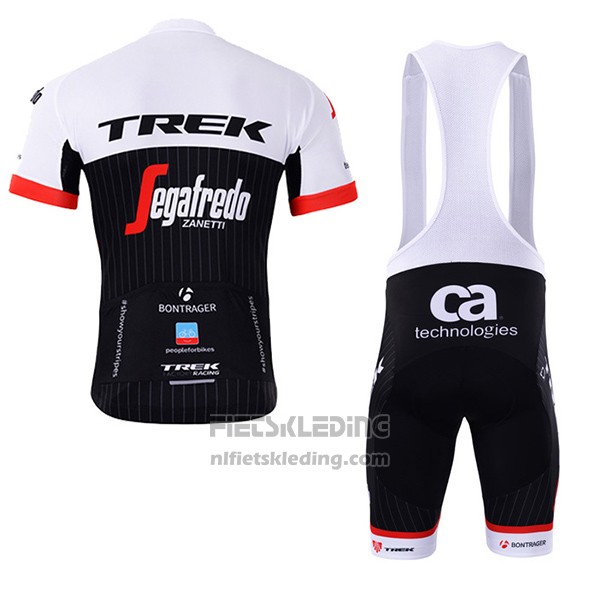 2017 Fietskleding Trek Segafredo Zwart en Wit Korte Mouwen en Koersbroek